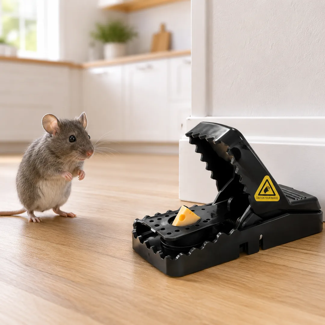 Black reusable snap mouse trap with bait cup – ZenteMart Pakistan - View 5
